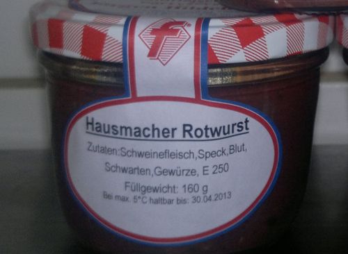Rotwurst im Glas, 160g Inhalt